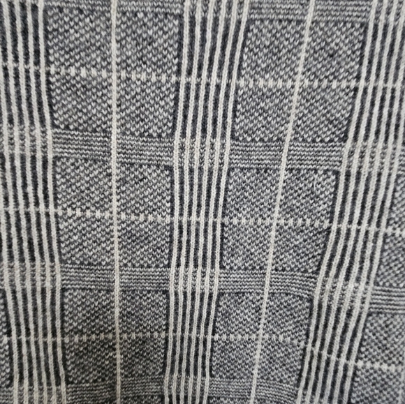 Vintage Chiaramente Large Wool Blend Checkered Wide Leather Buckle Cardigan - Picture 8 of 9